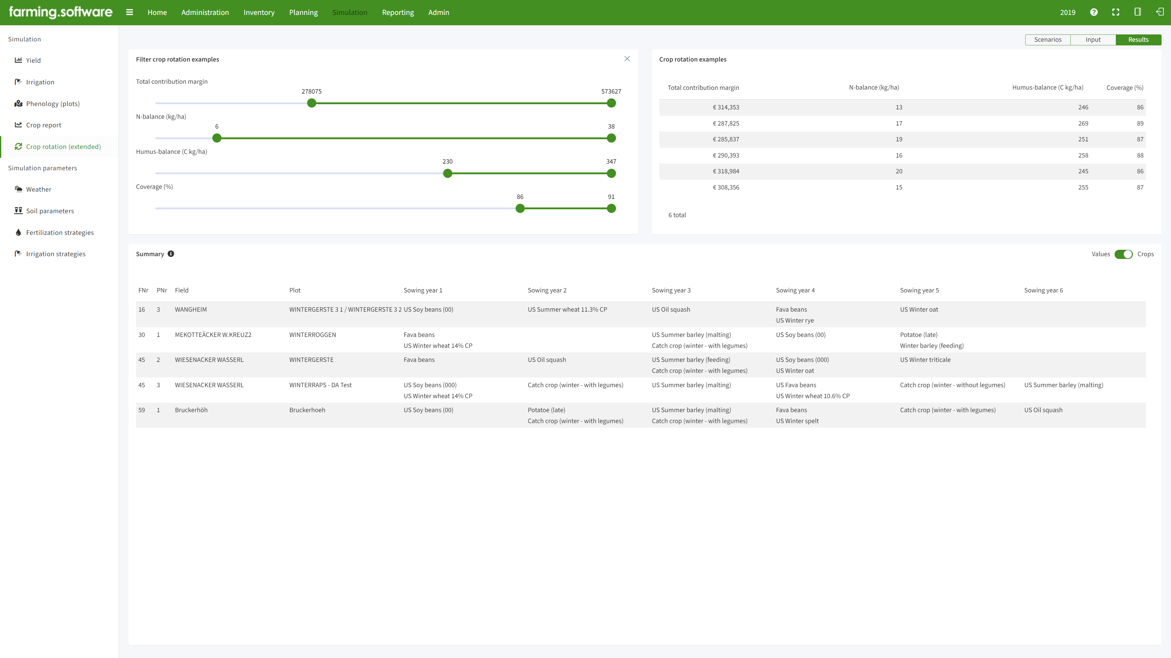 farming.software - Crop rotation planning